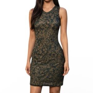 M Missoni Metallic
Green/Gold Knit Dress in Excellent Pre Loved Condition